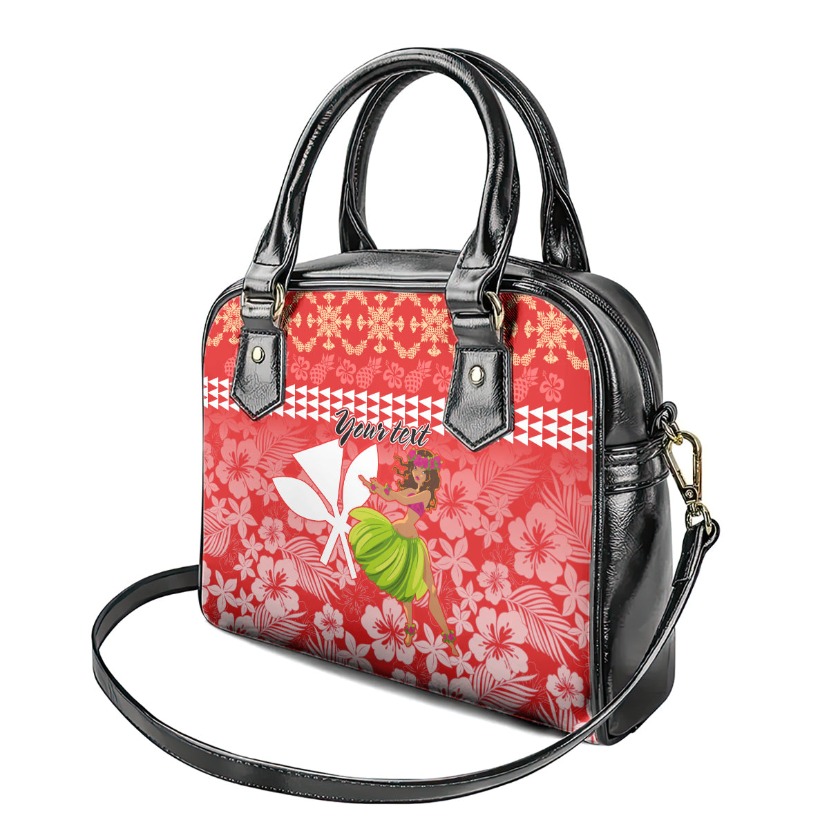 Personalised Hawaii Mele Kalikimaka Shoulder Handbag Santa Claus and Hula Dancing Merry Christmas LT9 - Polynesian Pride