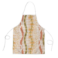 Hawaiian Ohia Lehua Lei Apron Plaid Palaka Ahiehie Pattern - Polynesian Pride