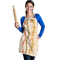 Hawaiian Ohia Lehua Lei Apron Plaid Palaka Ahiehie Pattern - Polynesian Pride