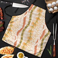 Hawaiian Ohia Lehua Lei Apron Plaid Palaka Ahiehie Pattern - Polynesian Pride