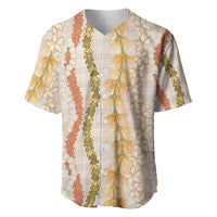 Hawaiian Ohia Lehua Lei Baseball Jersey Plaid Palaka Ahiehie Pattern - Polynesian Pride