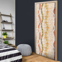 Hawaiian Ohia Lehua Lei Door Cover Plaid Palaka Ahiehie Pattern LT9 - Polynesian Pride