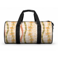 Hawaiian Ohia Lehua Lei Duffle Bag Plaid Palaka Ahiehie Pattern