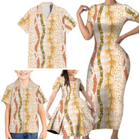 Hawaiian Ohia Lehua Lei Family Matching Short Sleeve Bodycon Dress and Hawaiian Shirt Plaid Palaka Ahiehie Pattern LT9 - Polynesian Pride