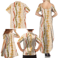 Hawaiian Ohia Lehua Lei Family Matching Summer Maxi Dress and Hawaiian Shirt Plaid Palaka Ahiehie Pattern LT9 - Polynesian Pride