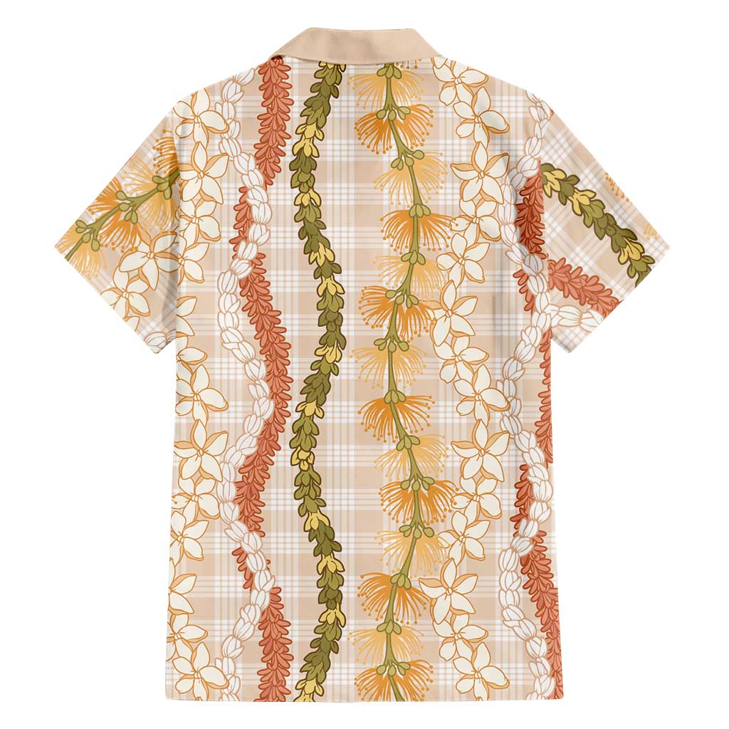 Hawaiian Ohia Lehua Lei Hawaiian Shirt Plaid Palaka Ahiehie Pattern - Polynesian Pride