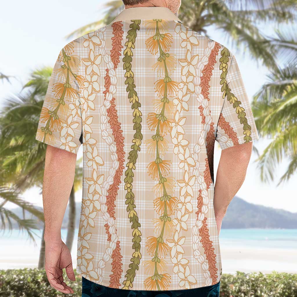 Hawaiian Ohia Lehua Lei Hawaiian Shirt Plaid Palaka Ahiehie Pattern - Polynesian Pride