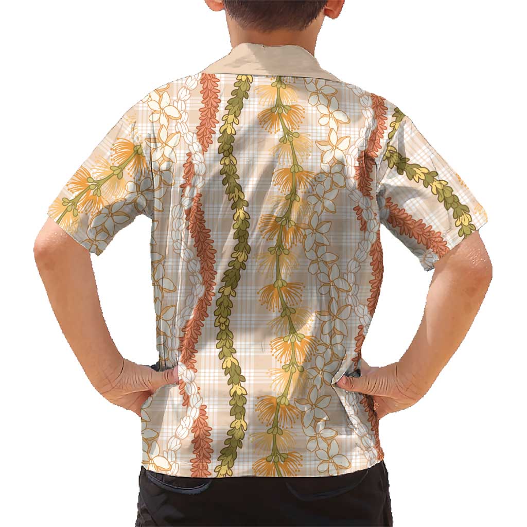Hawaiian Ohia Lehua Lei Hawaiian Shirt Plaid Palaka Ahiehie Pattern - Polynesian Pride