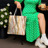 Hawaiian Ohia Lehua Lei Tote Bag Plaid Palaka Ahiehie Pattern - Polynesian Pride