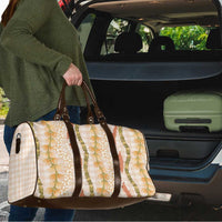 Hawaiian Ohia Lehua Lei Travel Bag Plaid Palaka Ahiehie Pattern - Polynesian Pride