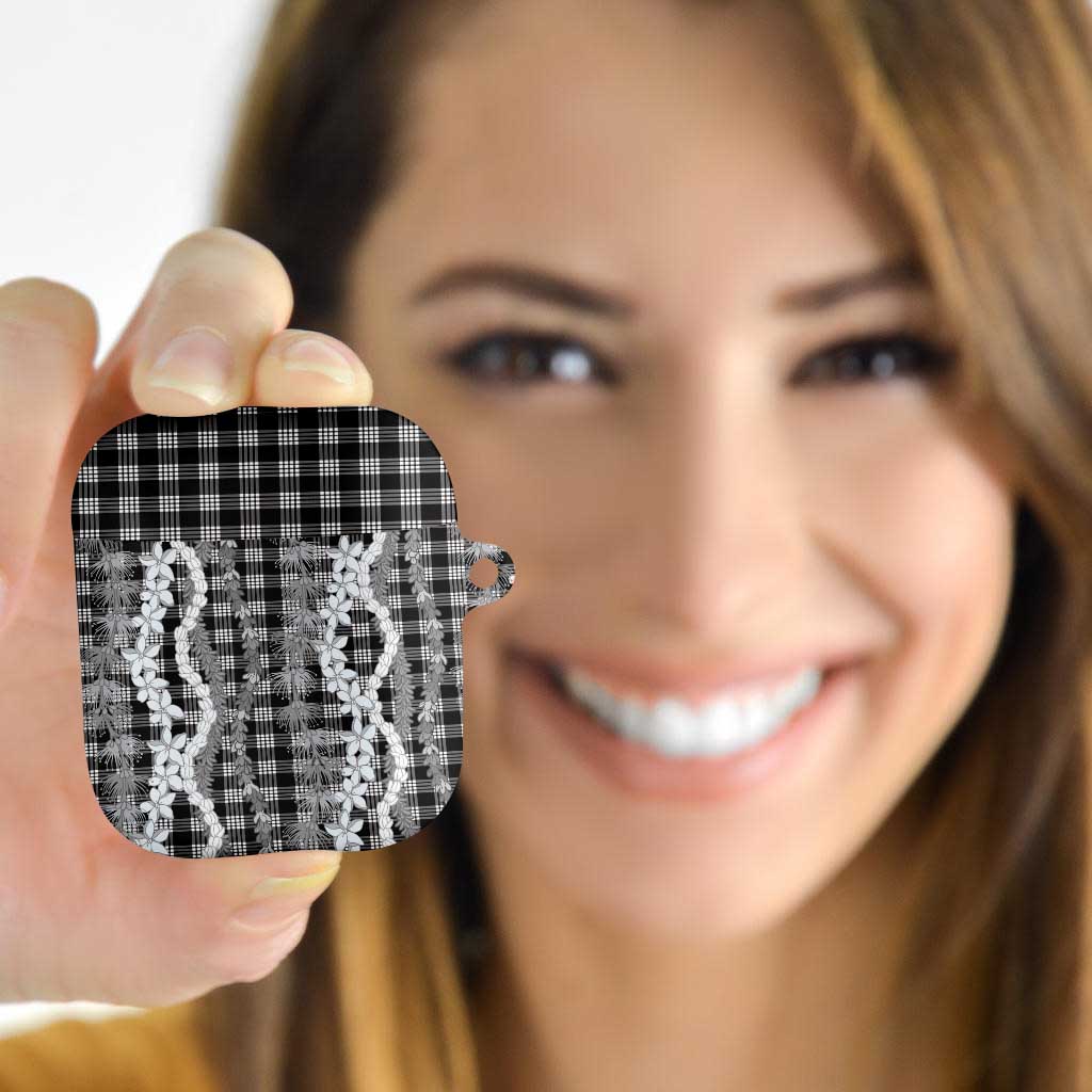 Hawaiian Ohia Lehua Lei AirPods Case Plaid Palaka Eleele Pattern - Polynesian Pride
