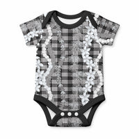 Hawaiian Ohia Lehua Lei Baby Onesie Plaid Palaka Eleele Pattern