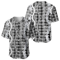 Hawaiian Ohia Lehua Lei Baseball Jersey Plaid Palaka Eleele Pattern - Polynesian Pride