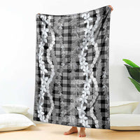 Hawaiian Ohia Lehua Lei Blanket Plaid Palaka Eleele Pattern - Polynesian Pride