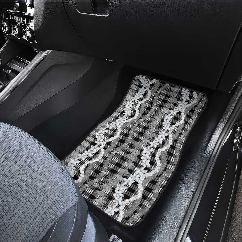 Hawaiian Ohia Lehua Lei Car Mats Plaid Palaka Eleele Pattern - Polynesian Pride