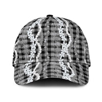 Hawaiian Ohia Lehua Lei Classic Cap Plaid Palaka Eleele Pattern - Polynesian Pride