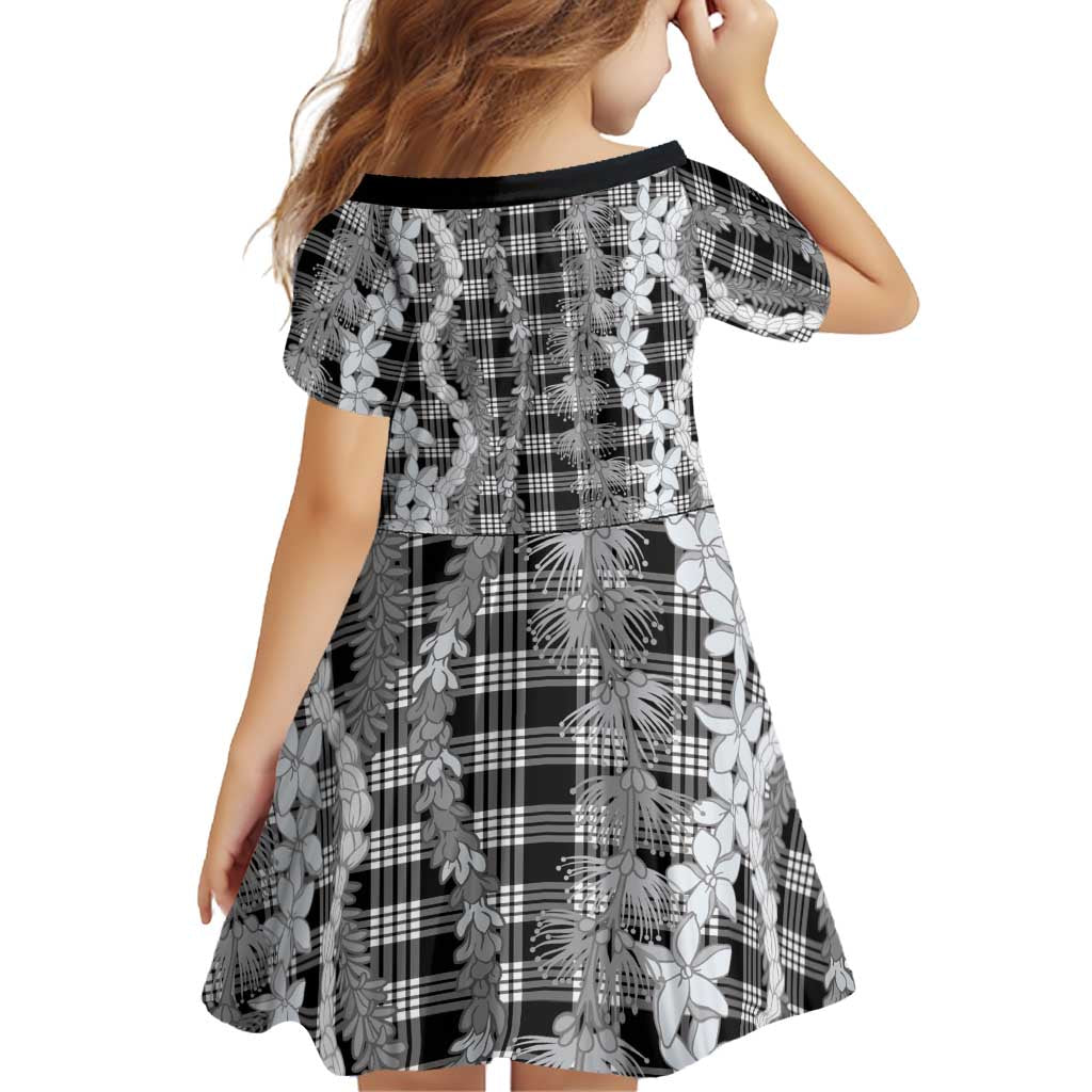 Hawaiian Ohia Lehua Lei Family Matching Summer Maxi Dress and Hawaiian Shirt Plaid Palaka Eleele Pattern - Polynesian Pride