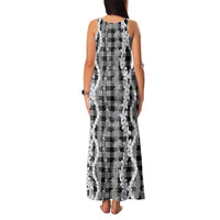 Hawaiian Ohia Lehua Lei Family Matching Tank Maxi Dress and Hawaiian Shirt Plaid Palaka Eleele Pattern - Polynesian Pride