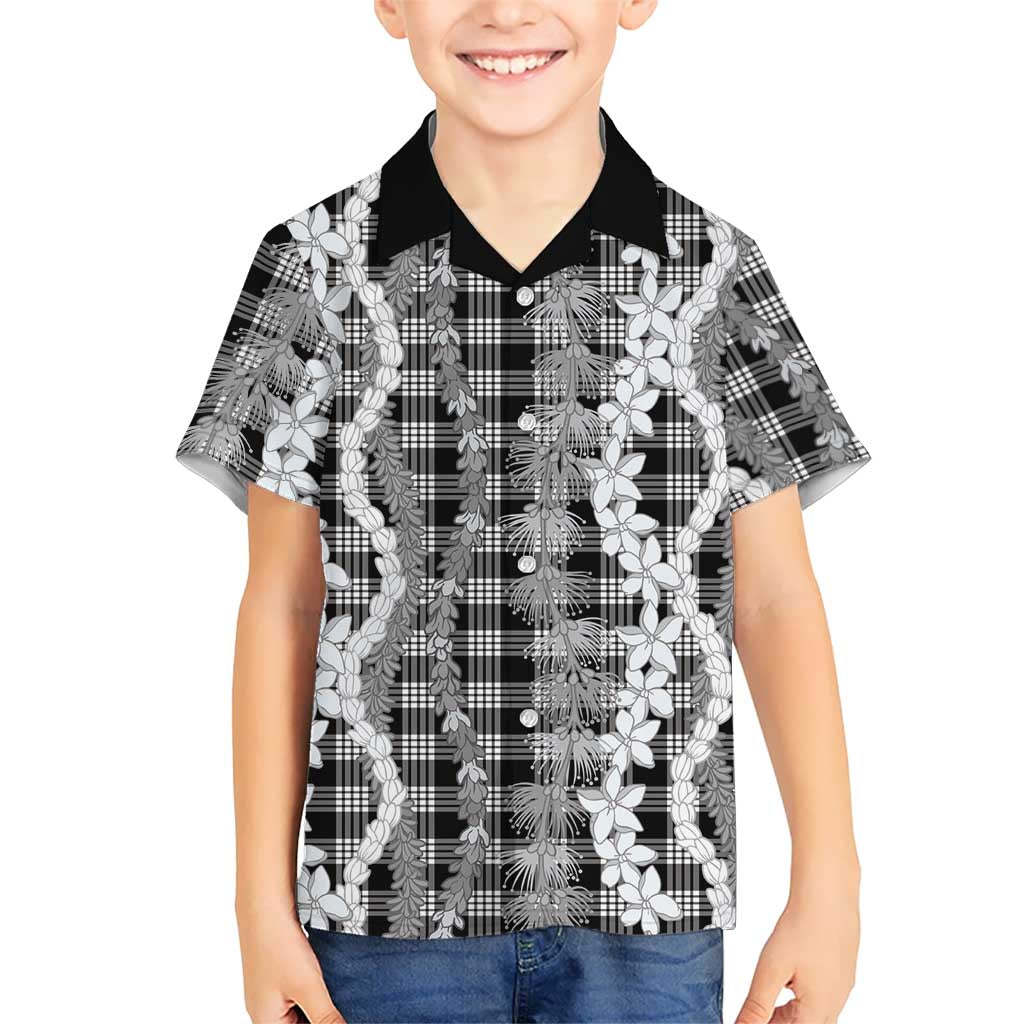 Hawaiian Ohia Lehua Lei Hawaiian Shirt Plaid Palaka Eleele Pattern - Polynesian Pride