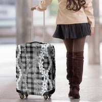 Hawaiian Ohia Lehua Lei Luggage Cover Plaid Palaka Eleele Pattern - Polynesian Pride