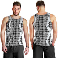 Hawaiian Ohia Lehua Lei Men Tank Top Plaid Palaka Eleele Pattern - Polynesian Pride