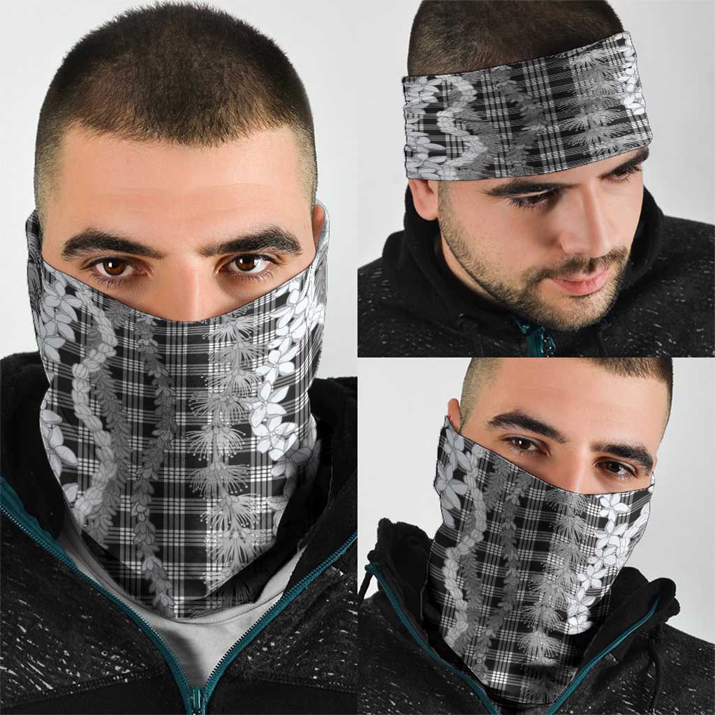 Hawaiian Ohia Lehua Lei Neck Gaiter Plaid Palaka Eleele Pattern - Polynesian Pride