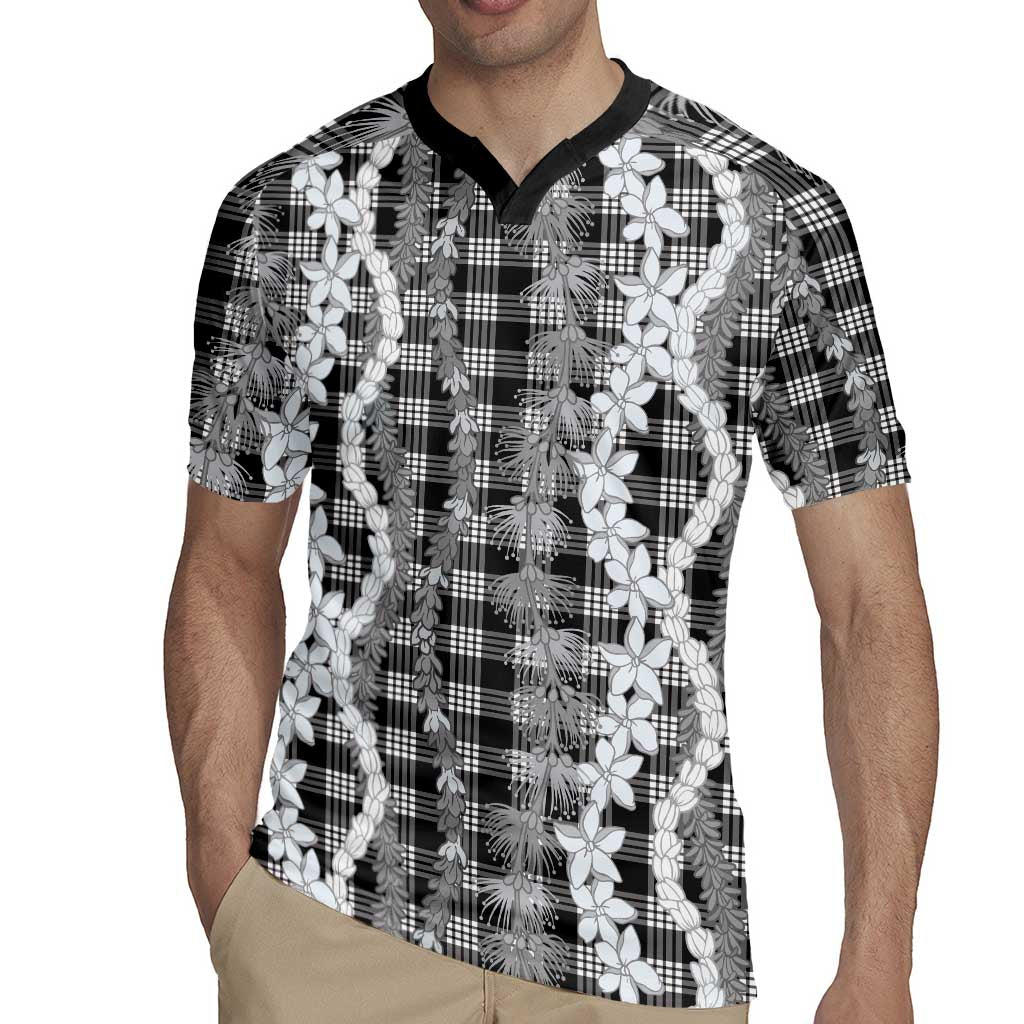 Hawaiian Ohia Lehua Lei Rugby Jersey Plaid Palaka Eleele Pattern - Polynesian Pride