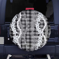 Hawaiian Ohia Lehua Lei Spare Tire Cover Plaid Palaka Eleele Pattern - Polynesian Pride