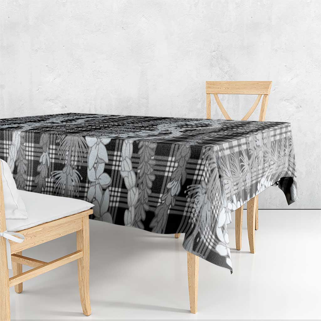 Hawaiian Ohia Lehua Lei Tablecloth Plaid Palaka Eleele Pattern - Polynesian Pride