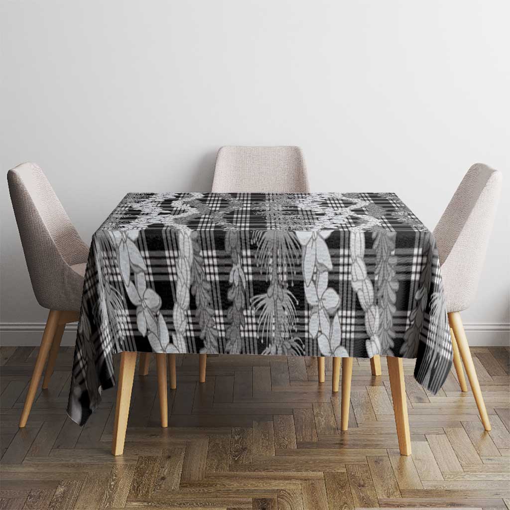 Hawaiian Ohia Lehua Lei Tablecloth Plaid Palaka Eleele Pattern - Polynesian Pride