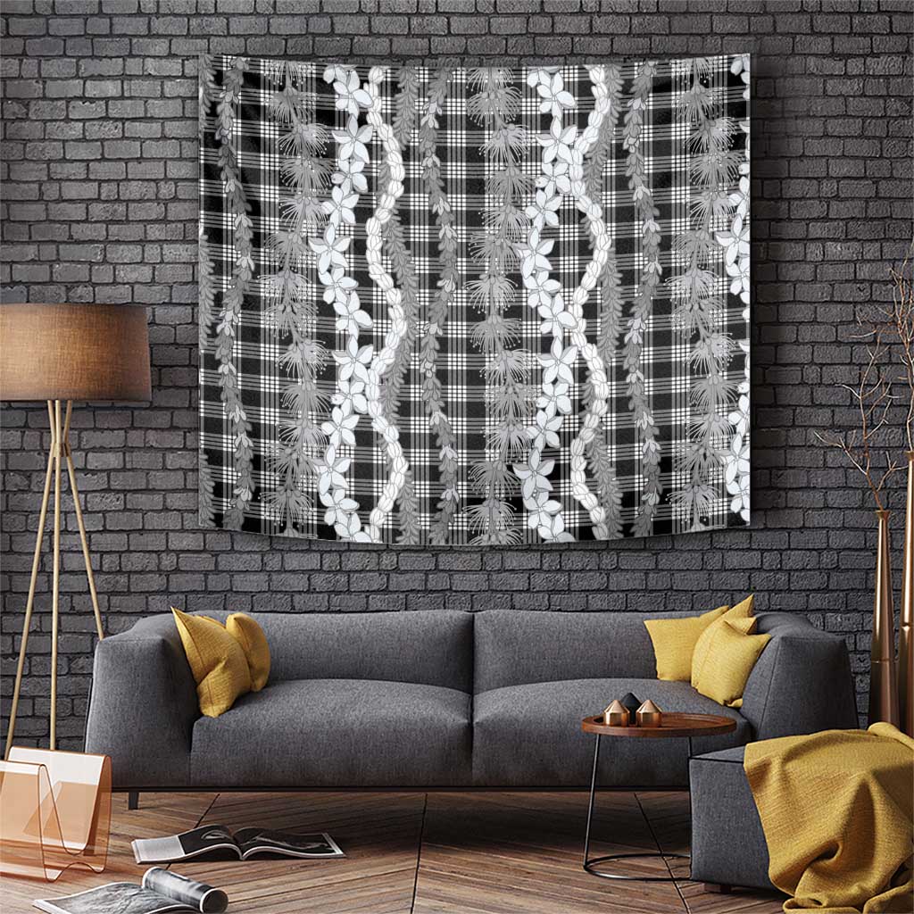 Hawaiian Ohia Lehua Lei Tapestry Plaid Palaka Eleele Pattern - Polynesian Pride