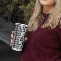 Hawaiian Ohia Lehua Lei Tumbler Cup Plaid Palaka Eleele Pattern - Polynesian Pride