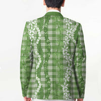 Hawaiian Ohia Lehua Lei Blazer Plaid Palaka Omaomao Pattern - Polynesian Pride