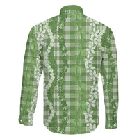Hawaiian Ohia Lehua Lei Family Matching Mermaid Dress and Hawaiian Shirt Plaid Palaka Omaomao Pattern LT9 - Polynesian Pride