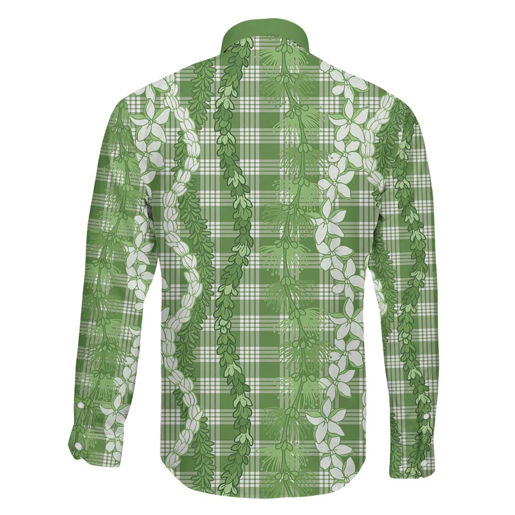 Hawaiian Ohia Lehua Lei Family Matching Tank Maxi Dress and Hawaiian Shirt Plaid Palaka Omaomao Pattern LT9 - Polynesian Pride