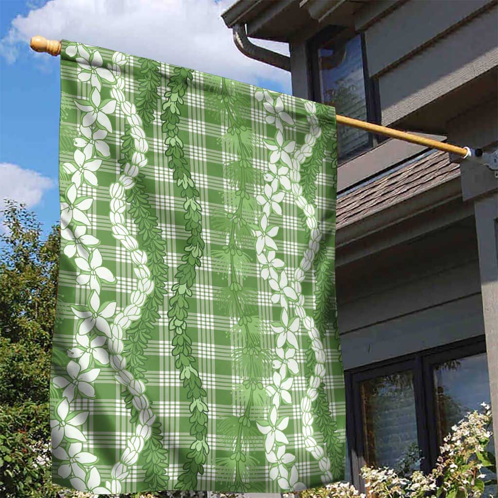 Hawaiian Ohia Lehua Lei Garden Flag Plaid Palaka Omaomao Pattern - Polynesian Pride