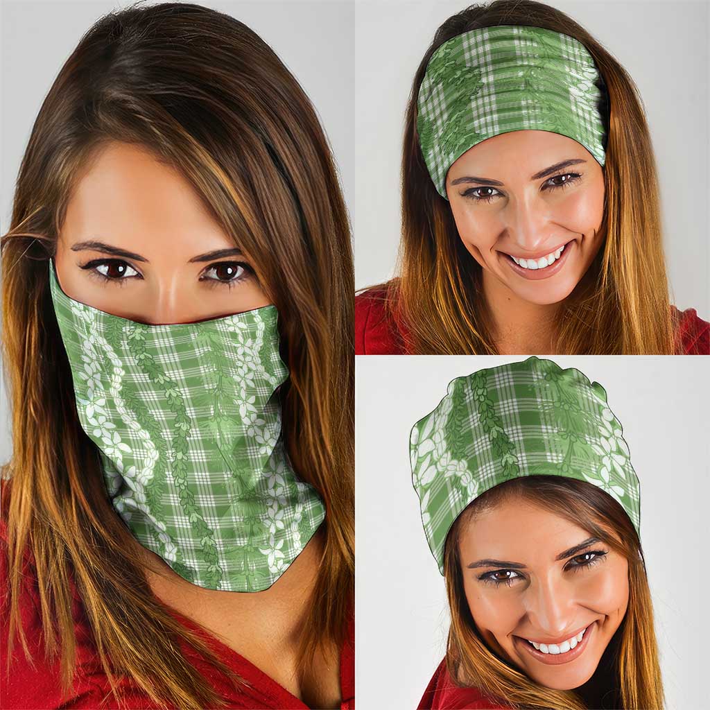 Hawaiian Ohia Lehua Lei Neck Gaiter Plaid Palaka Omaomao Pattern - Polynesian Pride