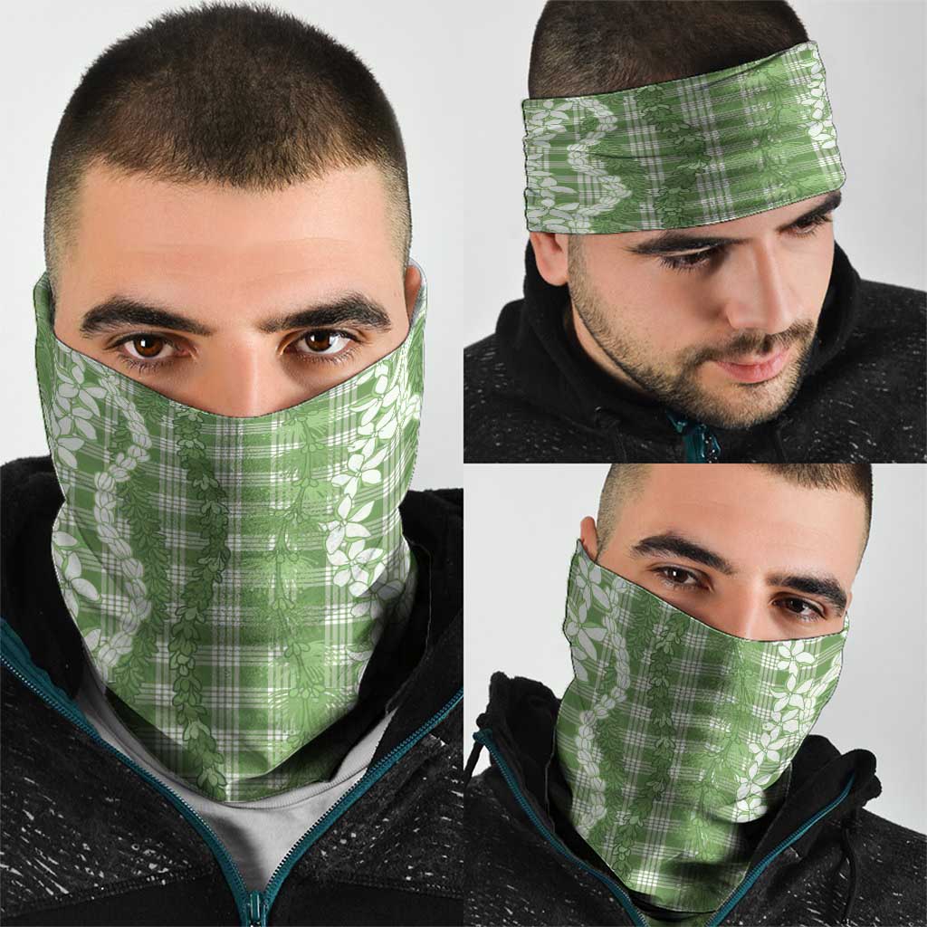 Hawaiian Ohia Lehua Lei Neck Gaiter Plaid Palaka Omaomao Pattern - Polynesian Pride