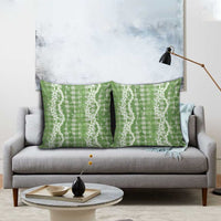 Hawaiian Ohia Lehua Lei Pillow Cover Plaid Palaka Omaomao Pattern - Polynesian Pride