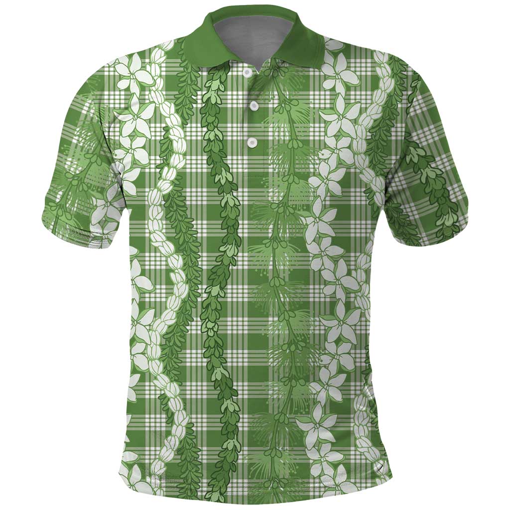 Hawaiian Ohia Lehua Lei Polo Shirt Plaid Palaka Omaomao Pattern - Polynesian Pride