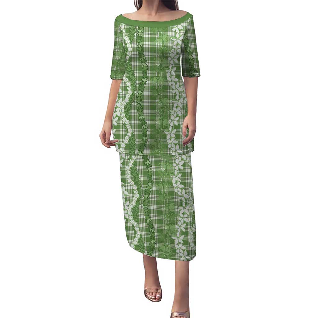 Hawaiian Ohia Lehua Lei Puletasi Plaid Palaka Omaomao Pattern - Polynesian Pride