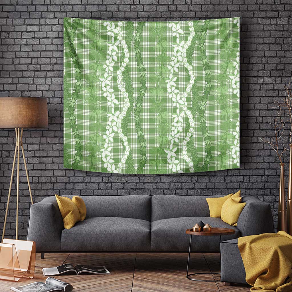 Hawaiian Ohia Lehua Lei Tapestry Plaid Palaka Omaomao Pattern - Polynesian Pride