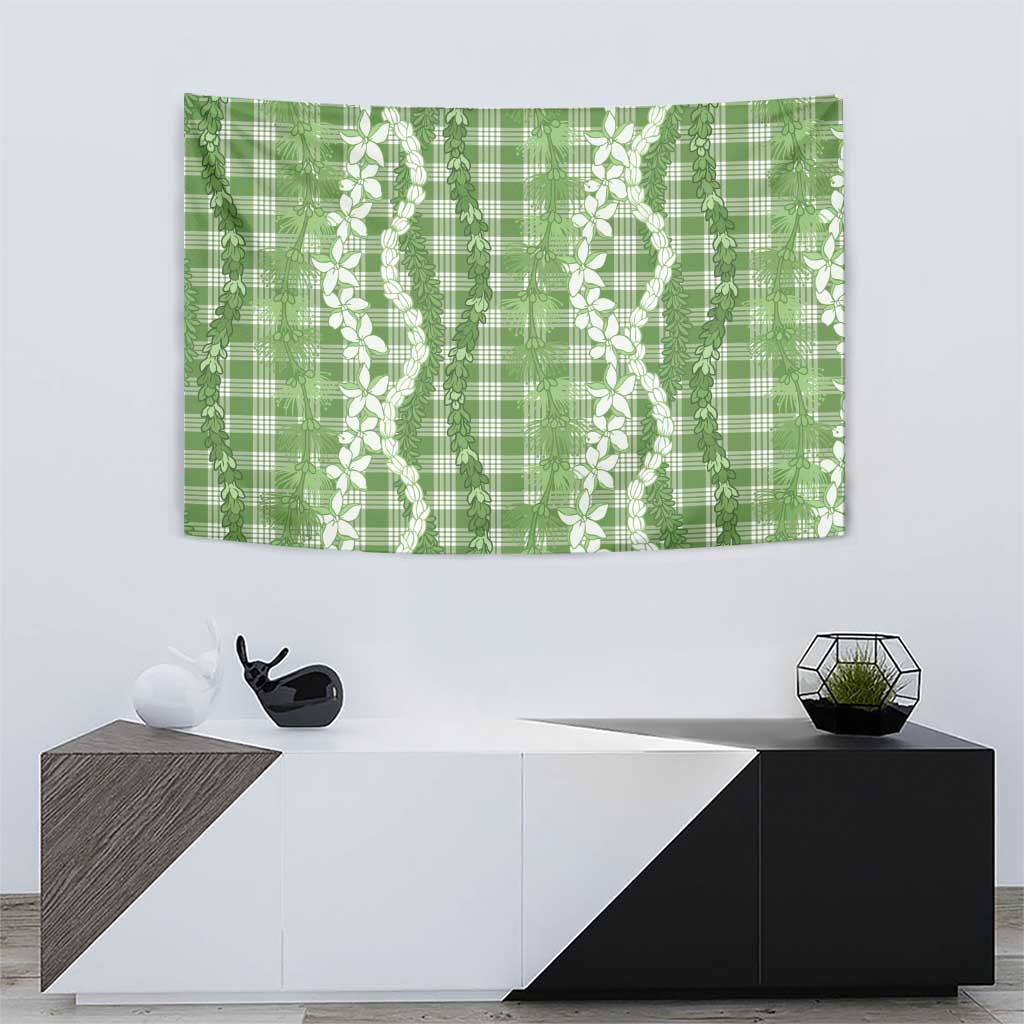 Hawaiian Ohia Lehua Lei Tapestry Plaid Palaka Omaomao Pattern - Polynesian Pride