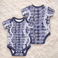 Hawaiian Ohia Lehua Lei Baby Onesie Plaid Palaka Uliuli hohonu Pattern LT9 - Polynesian Pride