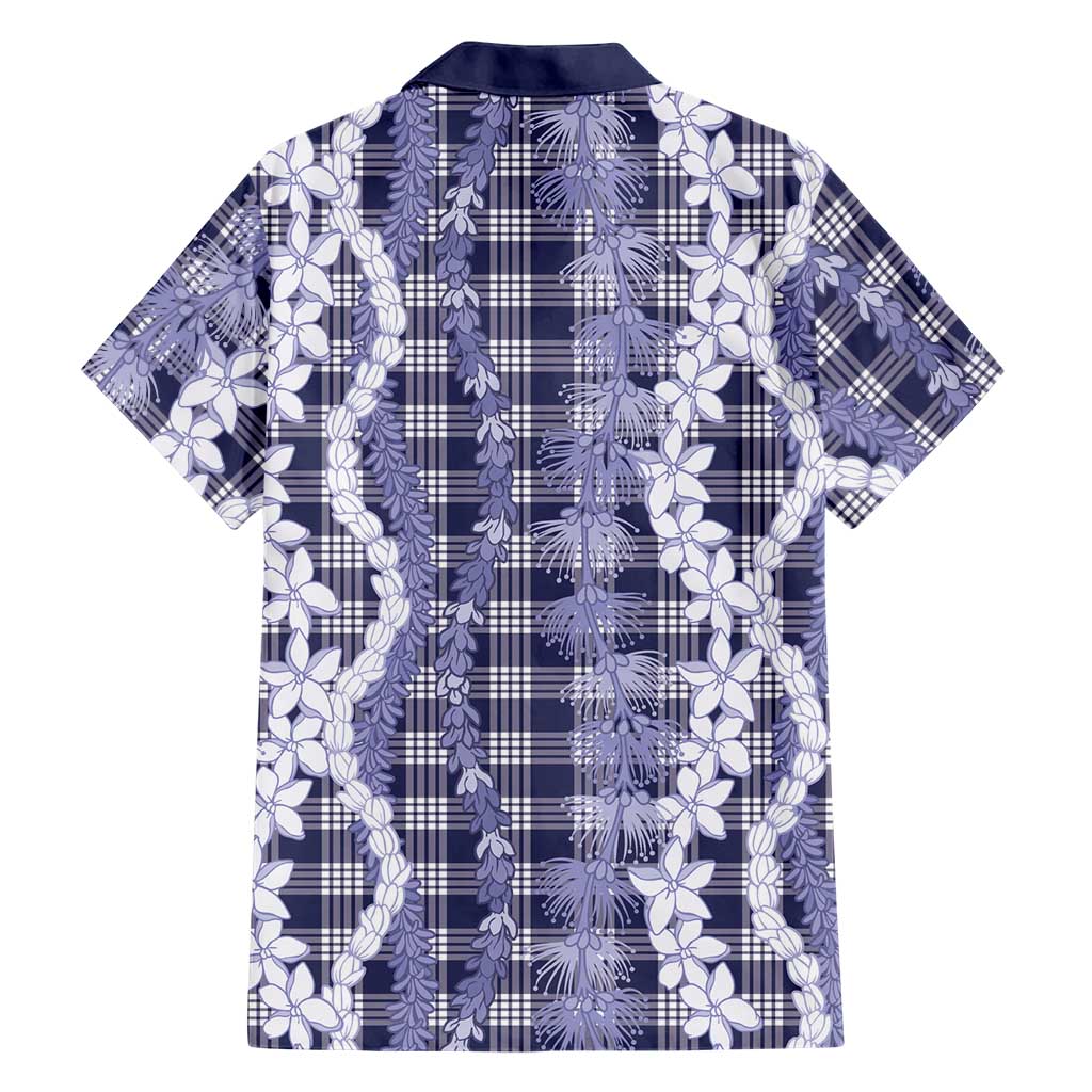 Hawaiian Ohia Lehua Lei Family Matching Short Sleeve Bodycon Dress and Hawaiian Shirt Plaid Palaka Uliuli hohonu Pattern LT9 - Polynesian Pride
