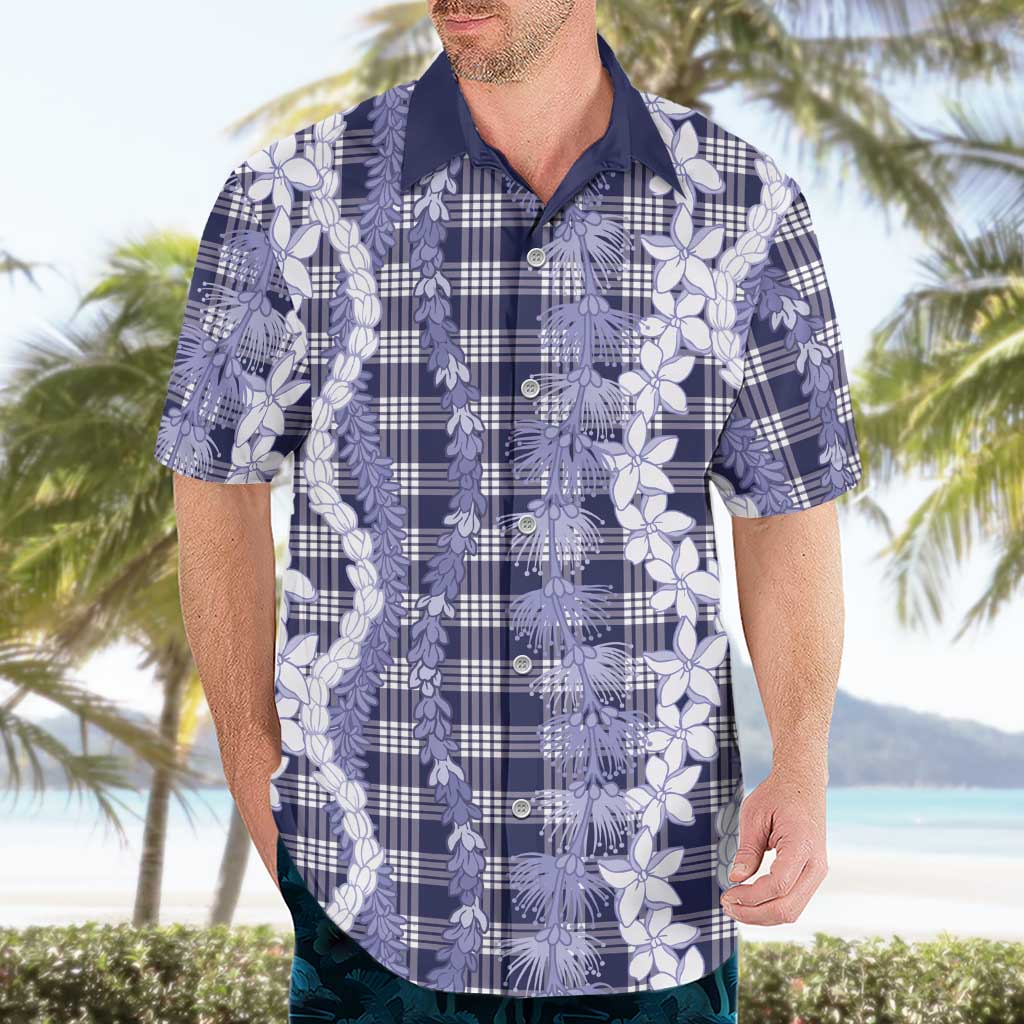 Hawaiian Ohia Lehua Lei Hawaiian Shirt Plaid Palaka Uliuli hohonu Pattern - Polynesian Pride