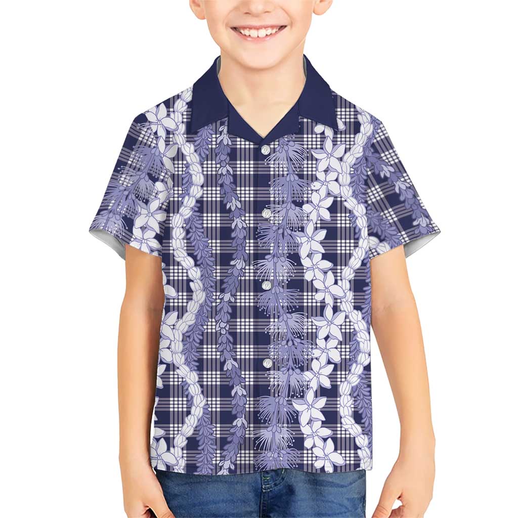 Hawaiian Ohia Lehua Lei Hawaiian Shirt Plaid Palaka Uliuli hohonu Pattern - Polynesian Pride