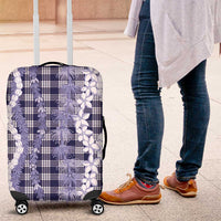 Hawaiian Ohia Lehua Lei Luggage Cover Plaid Palaka Uliuli hohonu Pattern LT9 Navy - Polynesian Pride