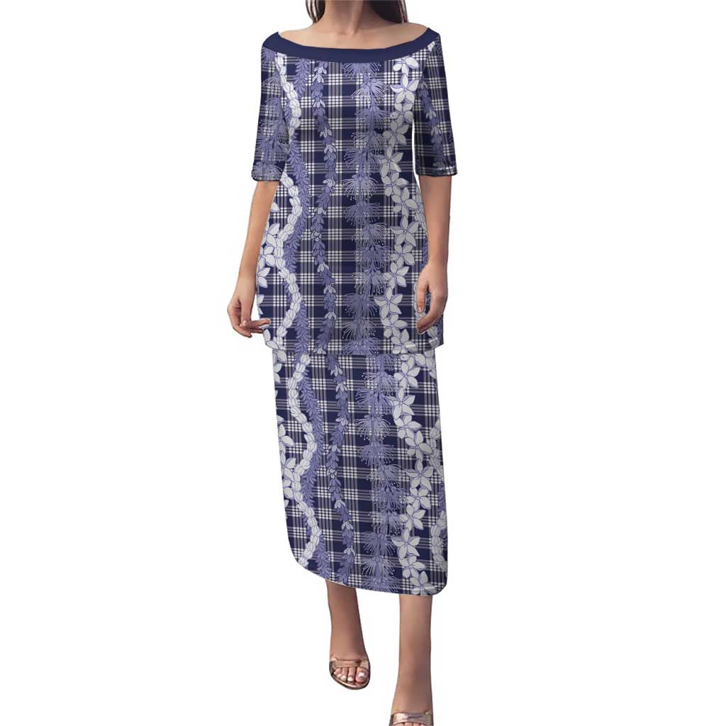Hawaiian Ohia Lehua Lei Puletasi Plaid Palaka Uliuli hohonu Pattern - Polynesian Pride