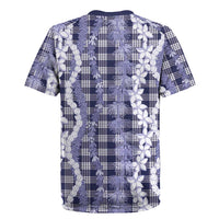 Hawaiian Ohia Lehua Lei Rugby Jersey Plaid Palaka Uliuli hohonu Pattern - Polynesian Pride